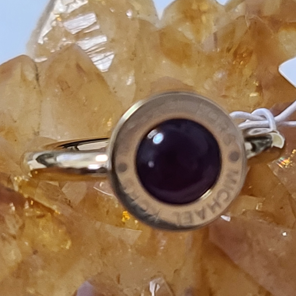 - Michael Kors Logo Purple Acetate Rosegold Ring - Picture 2 of 6